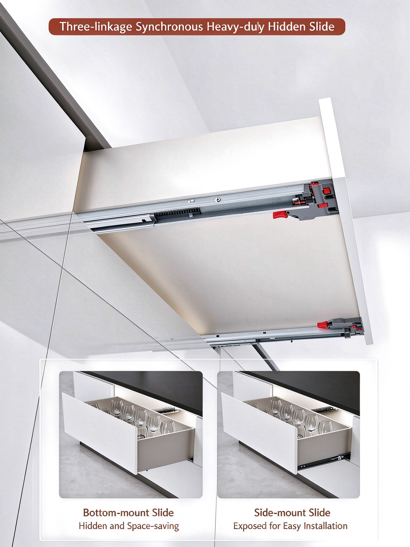 Undermount and side-mount illustration