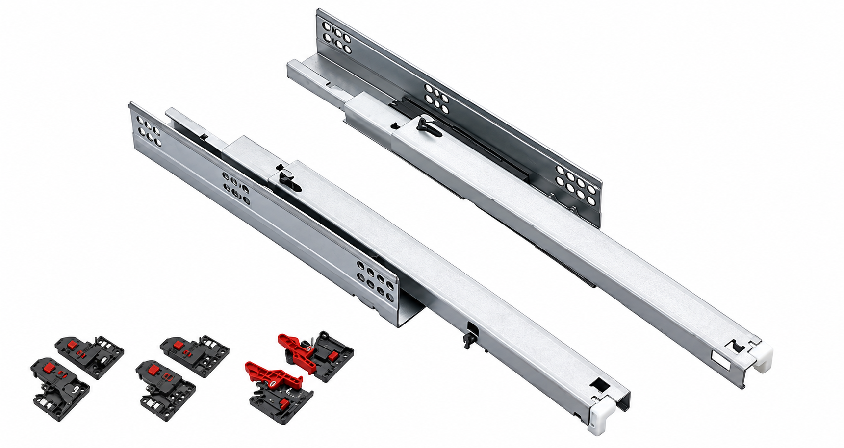 3-Full Extension Undermount Push-to-Open Drawer Slide, Handle Release Type