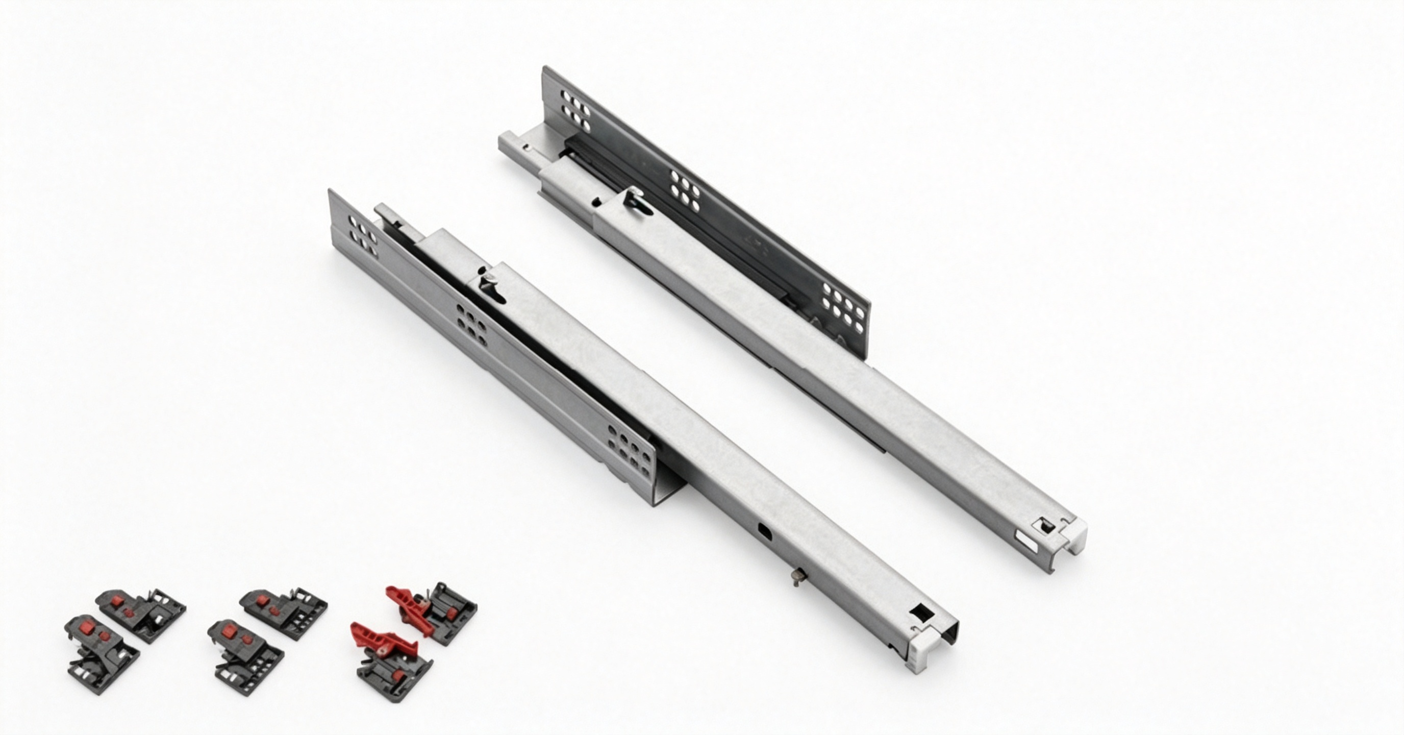 3-Fold Full Extension Undermount Concealed Drawer Slide, Handle Type, Soft Close