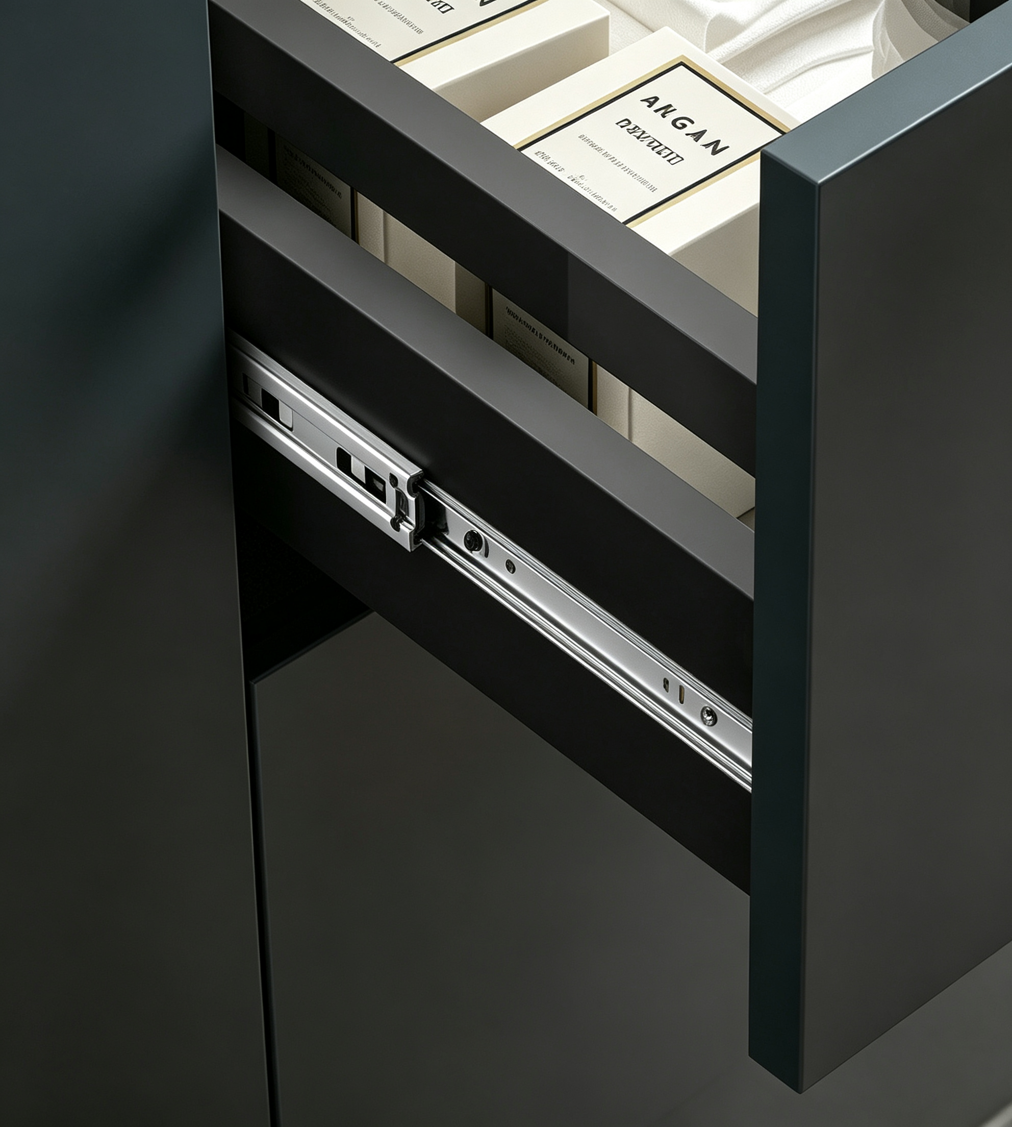 Illustrative side-mount slide installation.